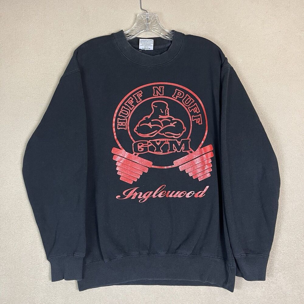 King Sportswear Sweatshirt Mens Small Black Huff N‎ Puff Gym Inglewood Graphic